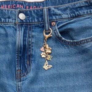 Bag Charm Sydney Sweeney American Eagle Sold Out Jeans Gold Silver Butterfly